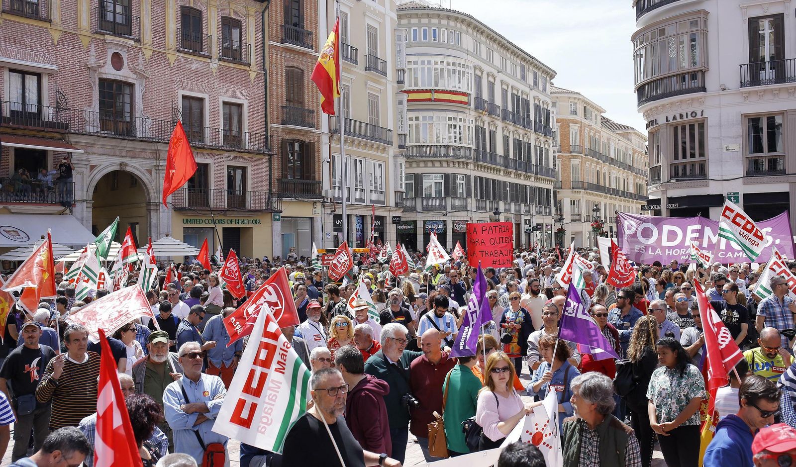 Las mejores fotografías de la manifestación del 1 de mayo en Málaga