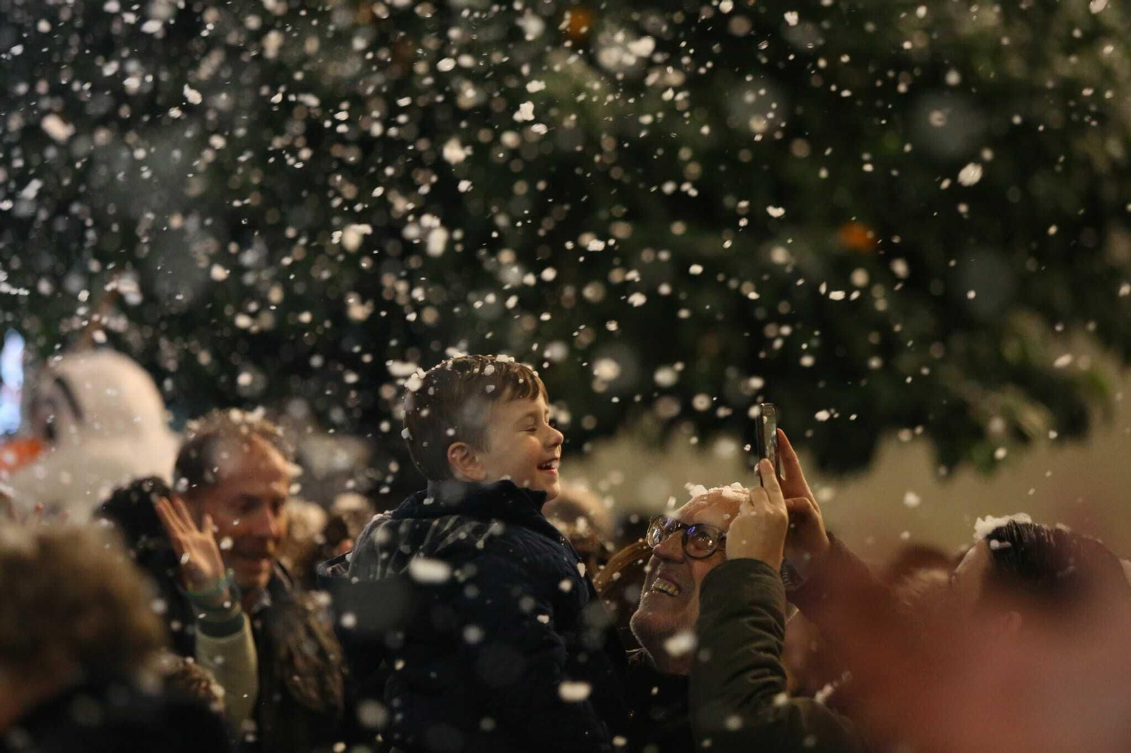 Un momento durante la nevada.