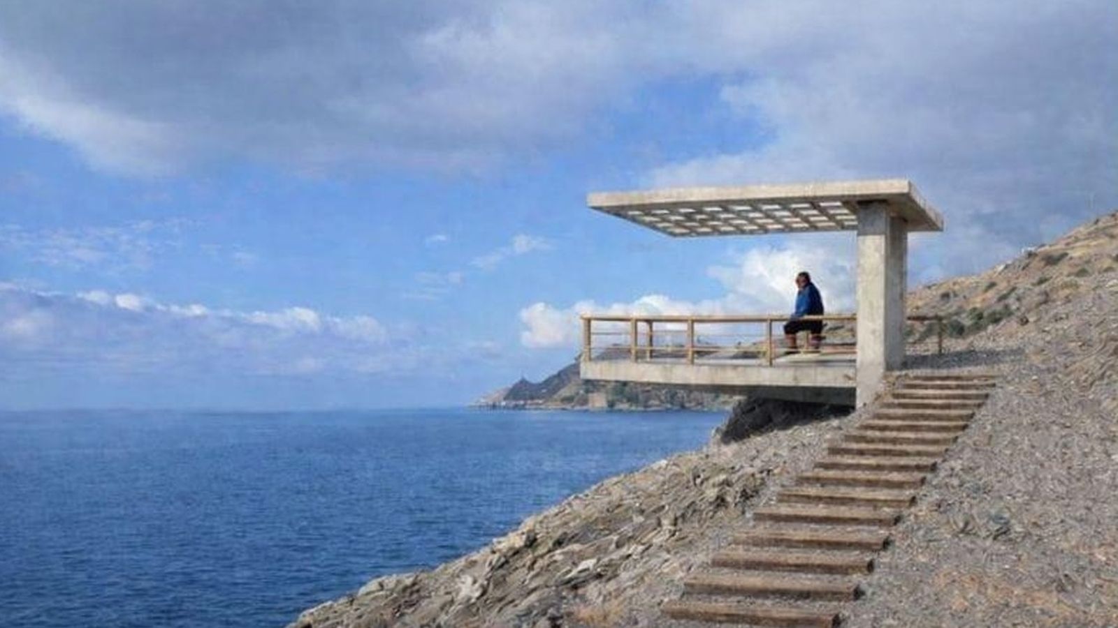 Recreación de la vista desde el mirador hacia el litoral de la Contraviesa
