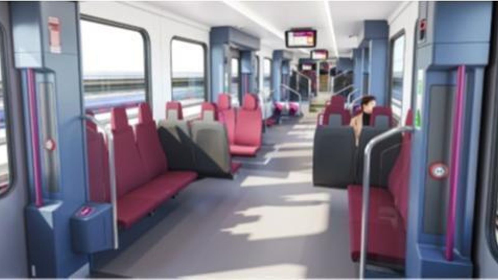 Recreación virtual del interior de los trenes.