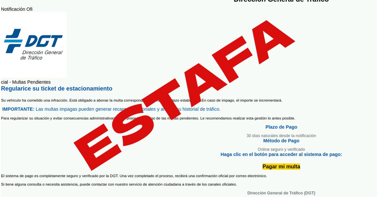 Alerta estafa: Nuevo intento de fraude con falsas notificaciones de la DGT