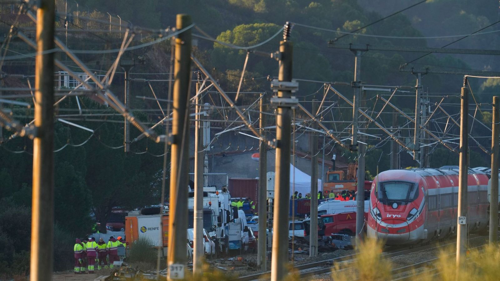 Punto cero del accidente en Adamuz.