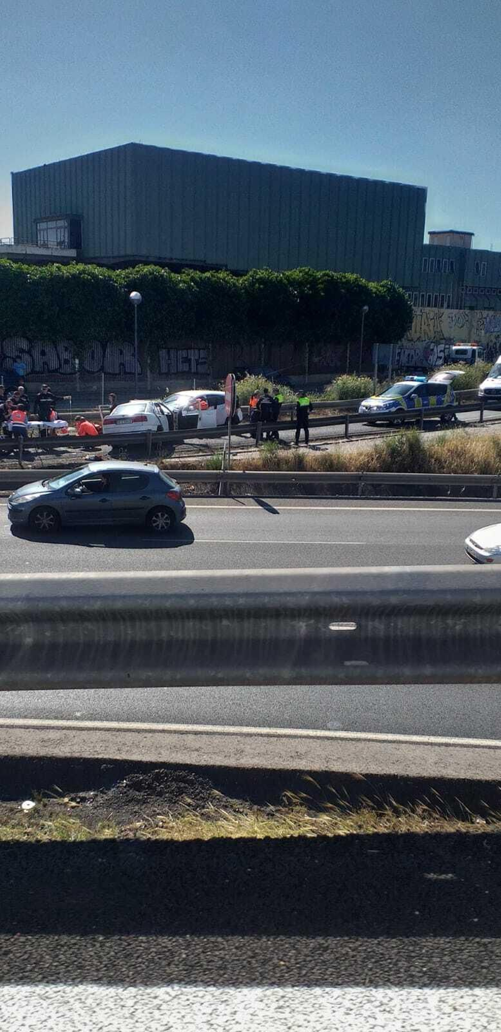 El accidente que provocó en la SE-30 a principios de abril.