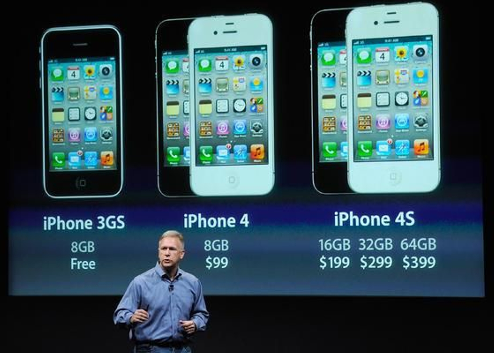 Un momento de la presentación de Apple en el que se muestran los diferenets modelos de iPhone.

Foto: AFP/Reuters