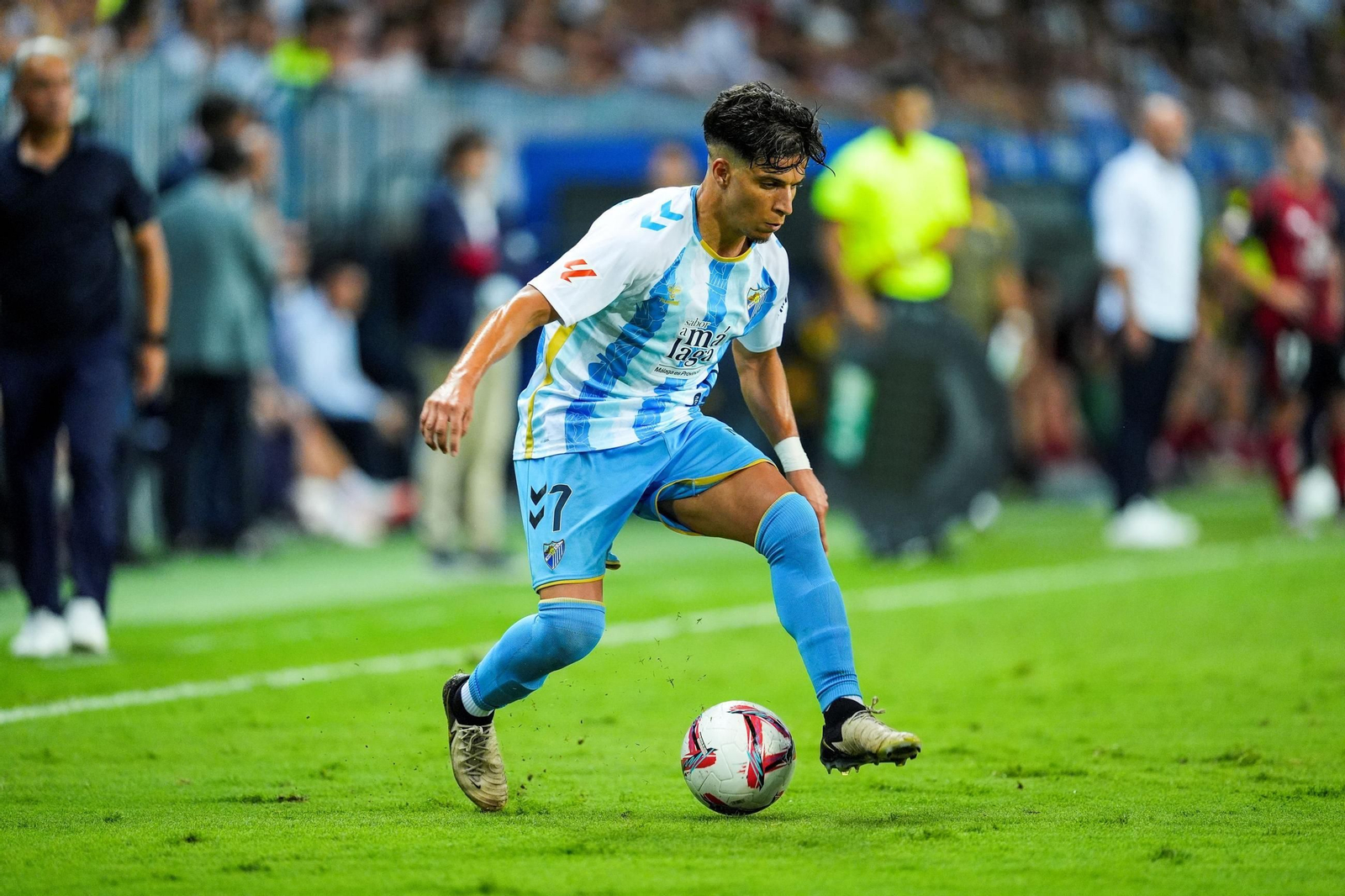 Haitam Abaida, ante el Mirandés. Haitam Abaida, ante el Mirandés.