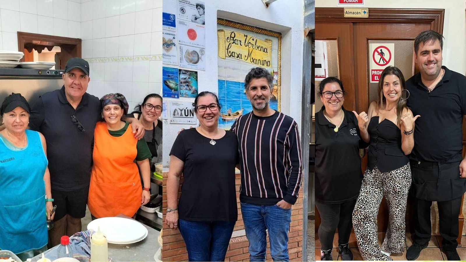 Florentino Fernández, Arcángel y Cristina Ramos en Bar Verbena, Casa Manino