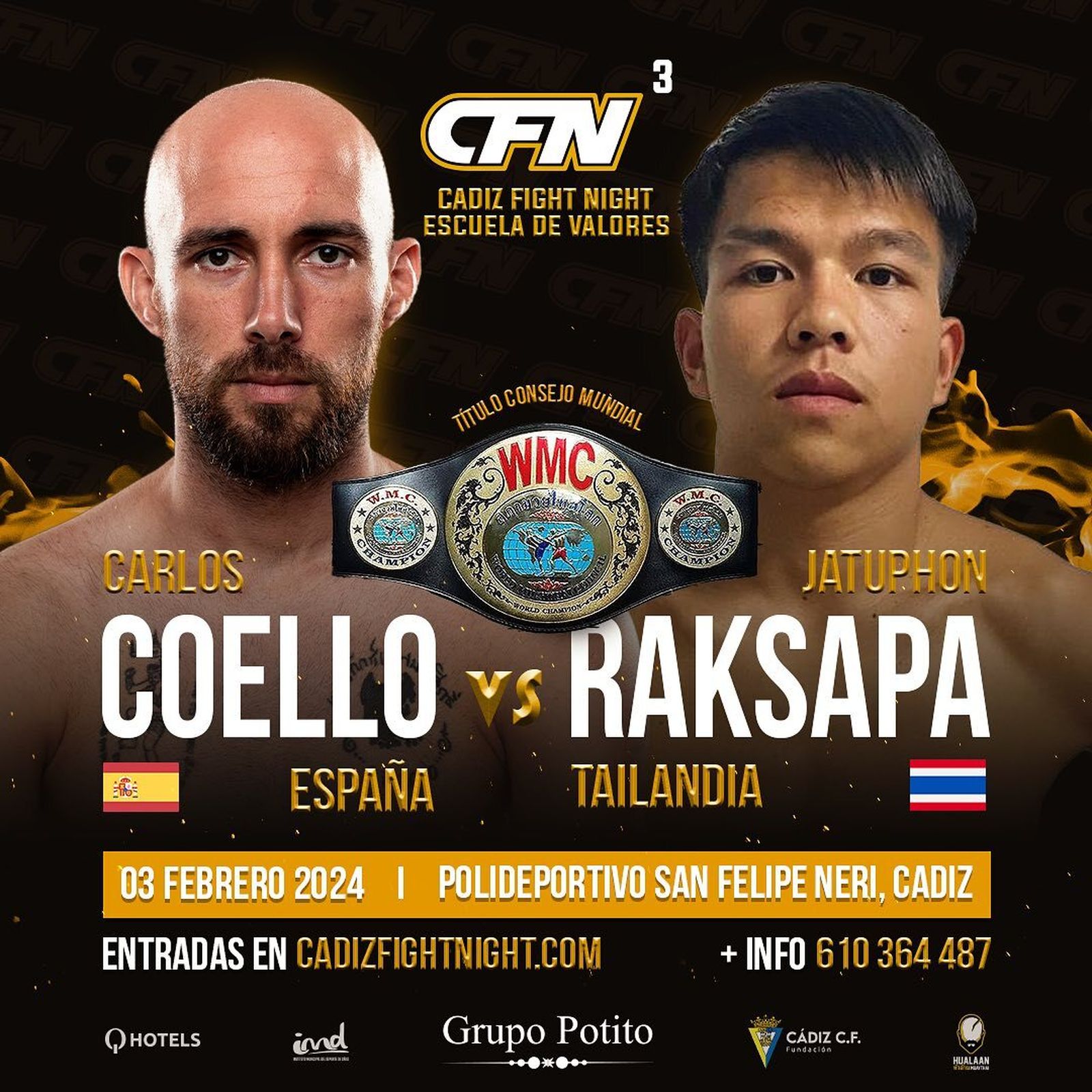 Cartel del evento de Muay Thai.