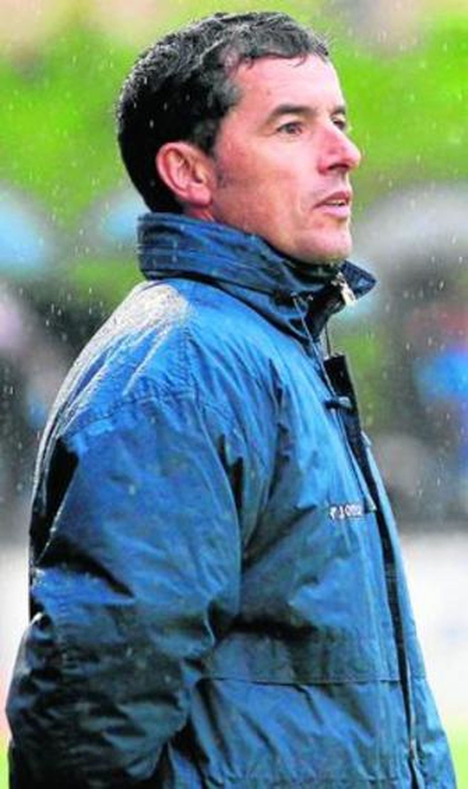 Axier Intxaurraga, entrenador del Amorebieta, durante el partido del pasado sábado.