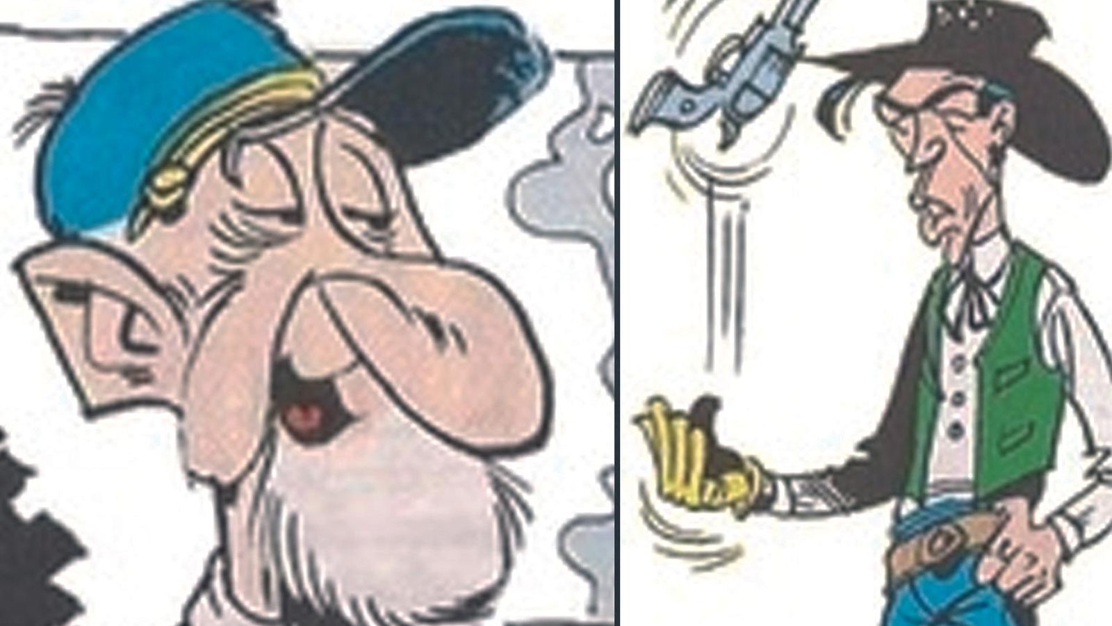 Los actores Burl Ives y James Coburn aparecen caricaturizados en este álbum.