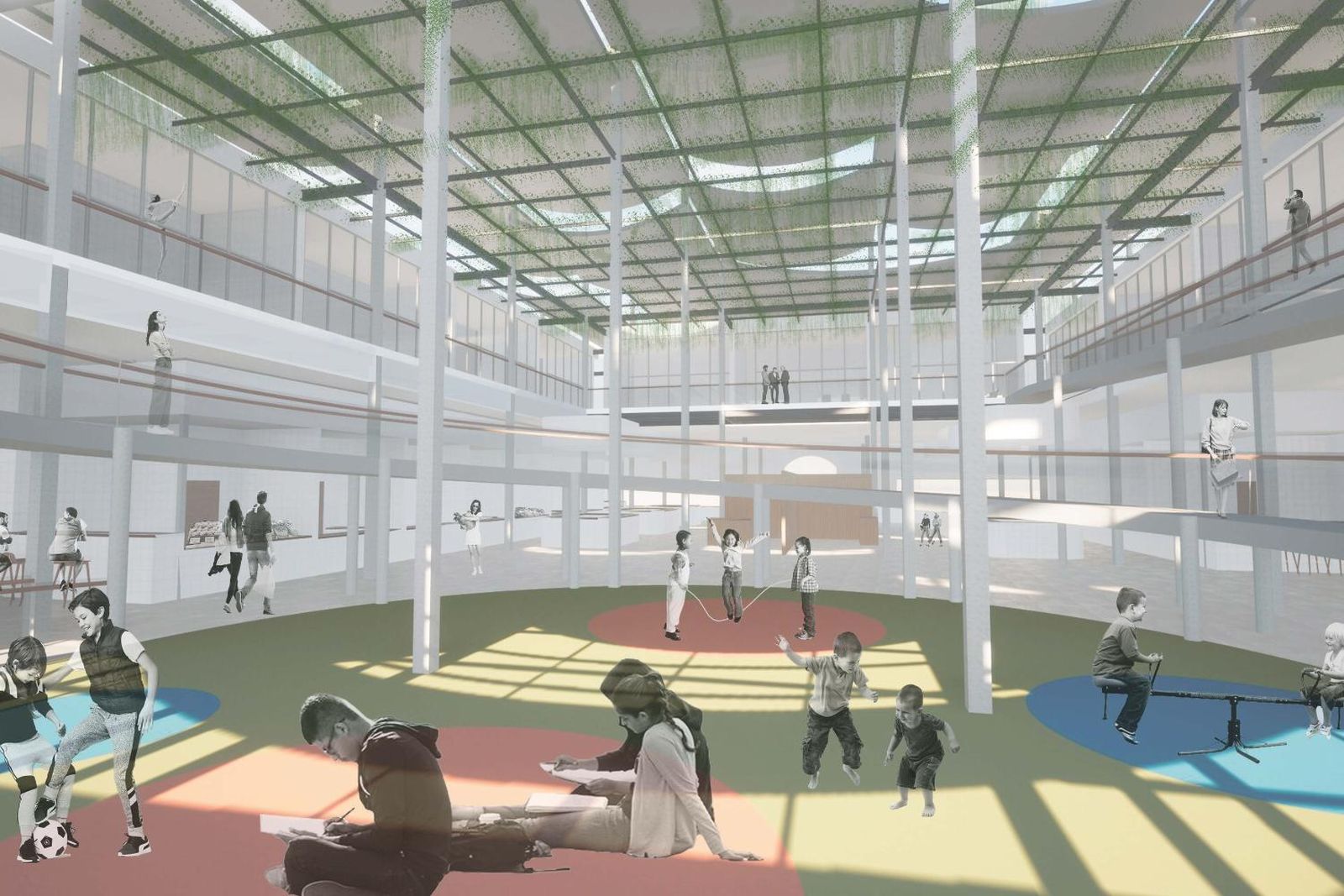 El proyecto 'A la deriva' propone la rehabilitación del edificio regionalista que alberga el mercado de abastos de Coria del Río.