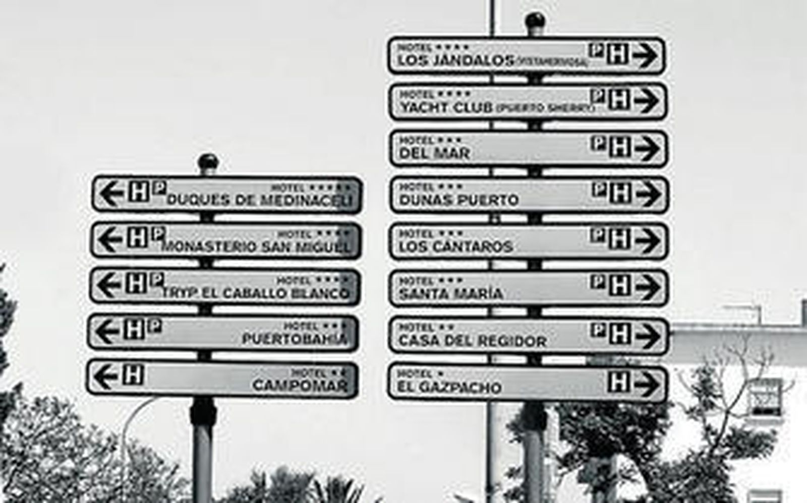 Una imagen de archivo en la que se ven los indicadores de los hoteles con los que El Puerto contaba hace una década.