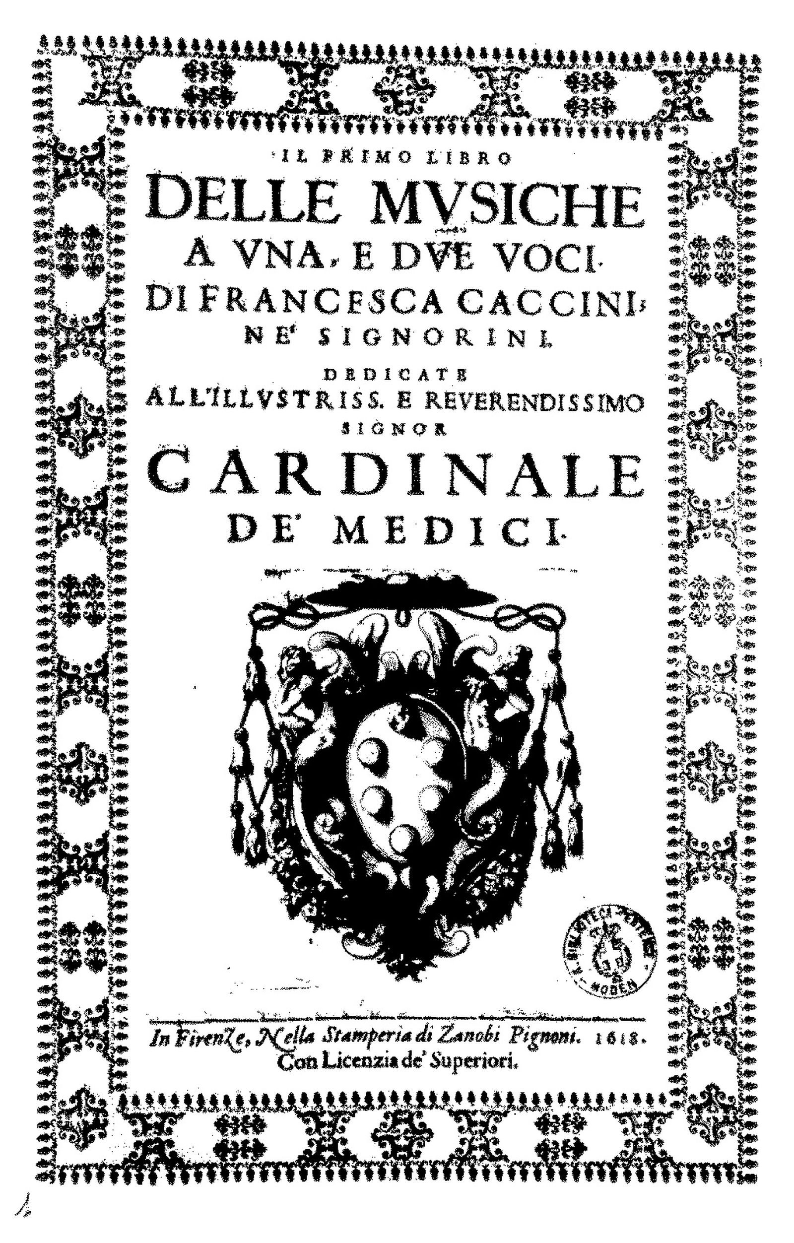 Il Primo Libro delle Musiche de Caccini