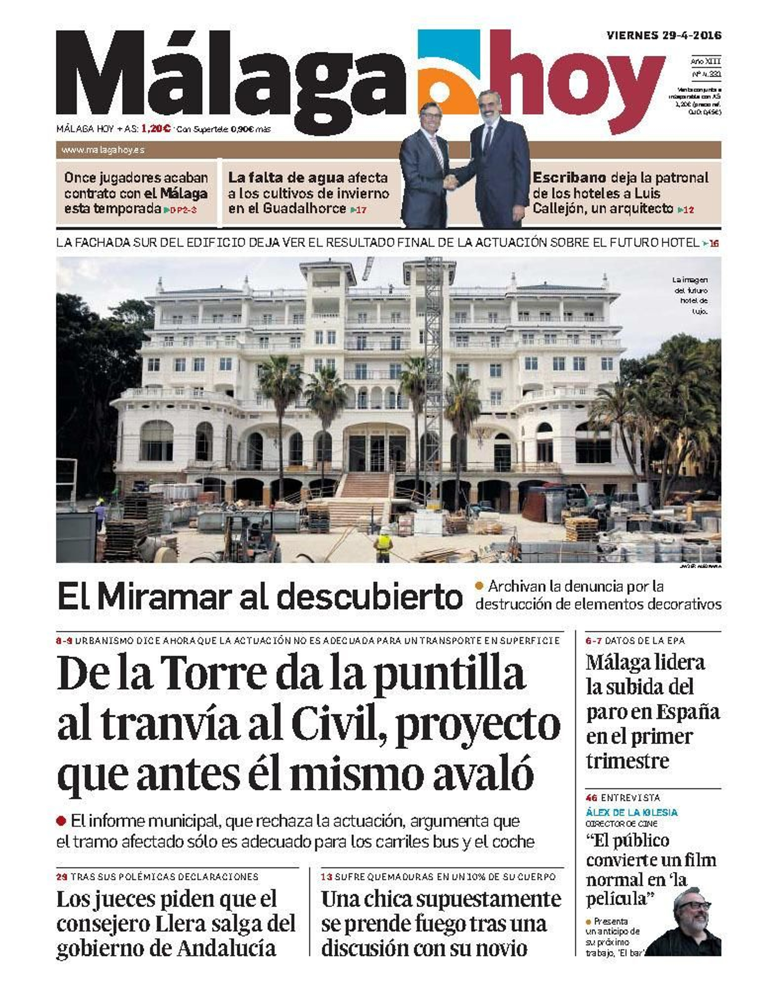 Reparo de Urbanismo.  Otro informe municipal argumenta que el tramo sobre el que se dibuja el tranvía sólo es adecuado para carriles bus y el coche.