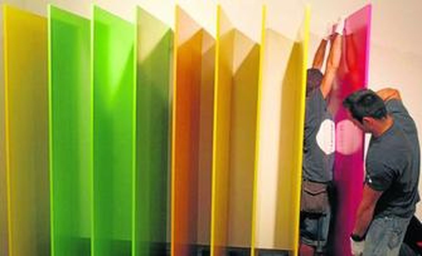 Montaje de una de las obras de 'Sin más', que hoy se inaugura en la CUC.