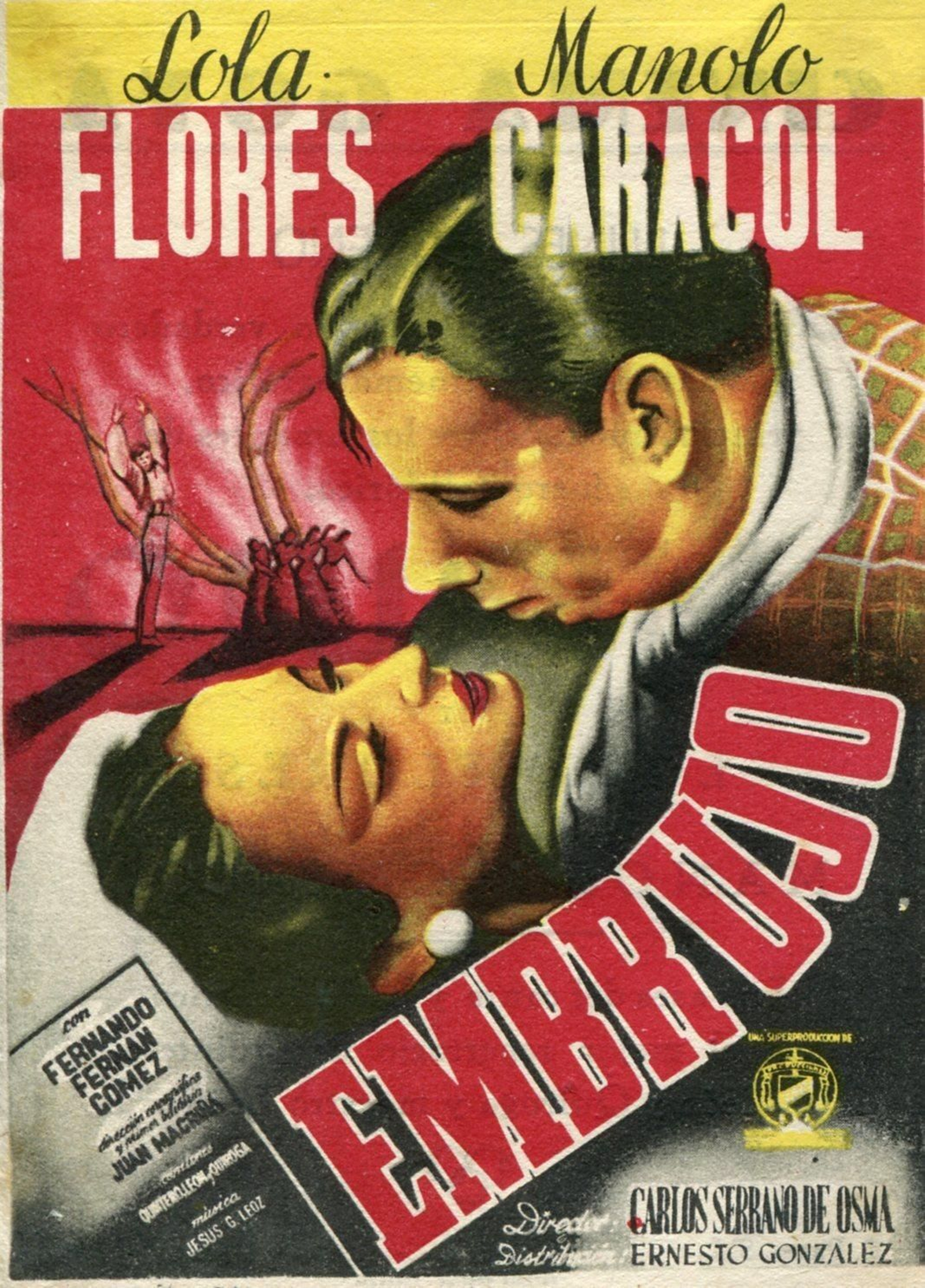 Cartel de la película Embrujo, con Manolo Caracol.