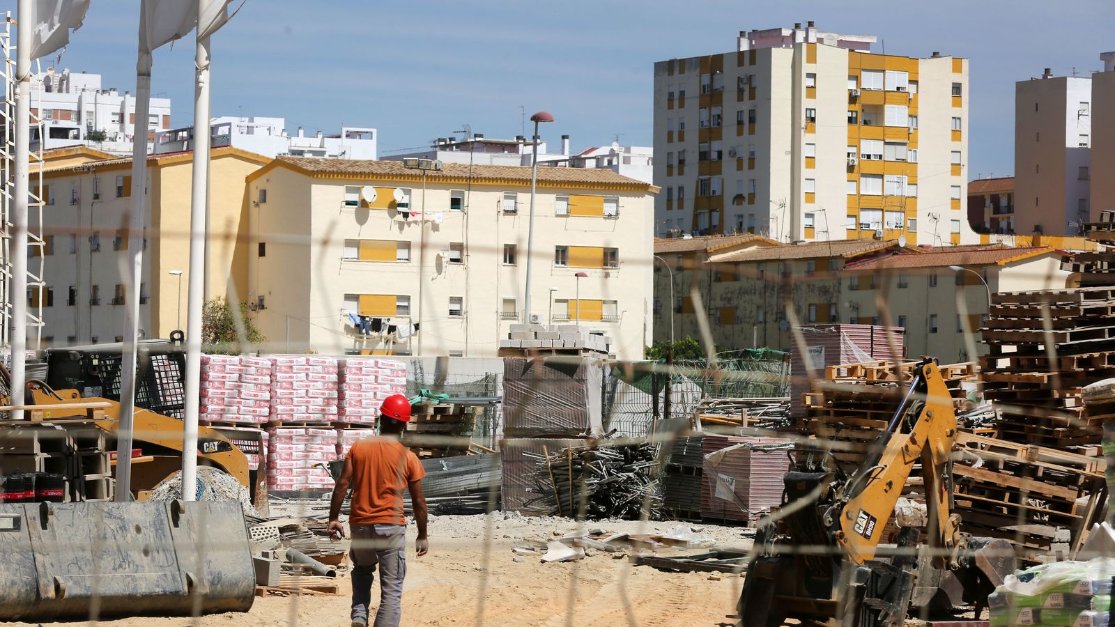 Una obra a pleno rendimiento en Huelva.