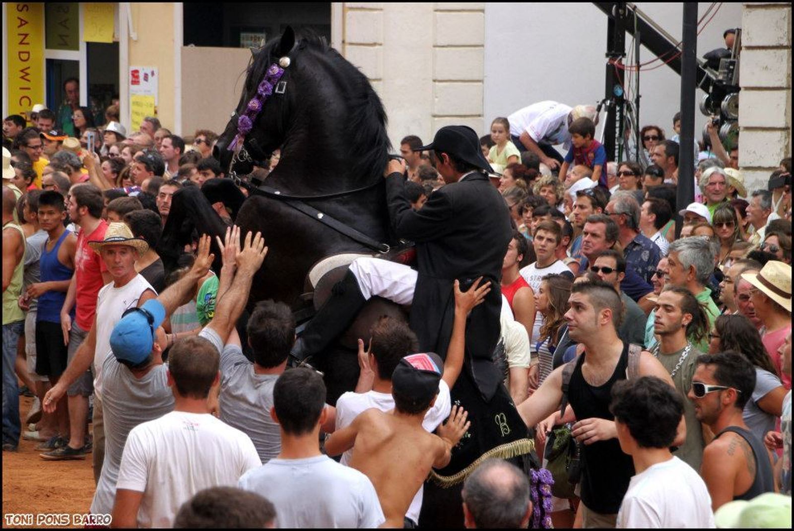 Un caballo en Menorca durante las fiestas de San Juan