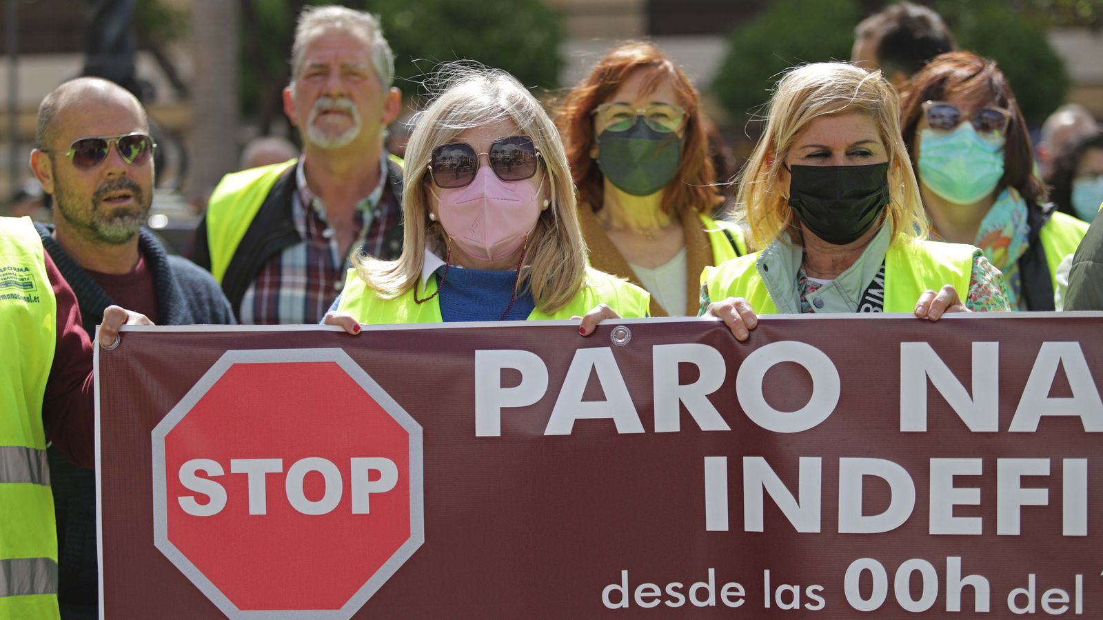 Fotos de la concentración de camioneros en la Plaza Alta de Algeciras
