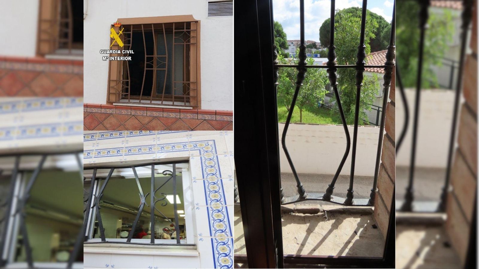 Los robos tenían un mismo modus operandi: el autor utilizaba un gato hidráulico para abrir un pequeño hueco entre los barrotes que aseguraban las ventanas de los locales.