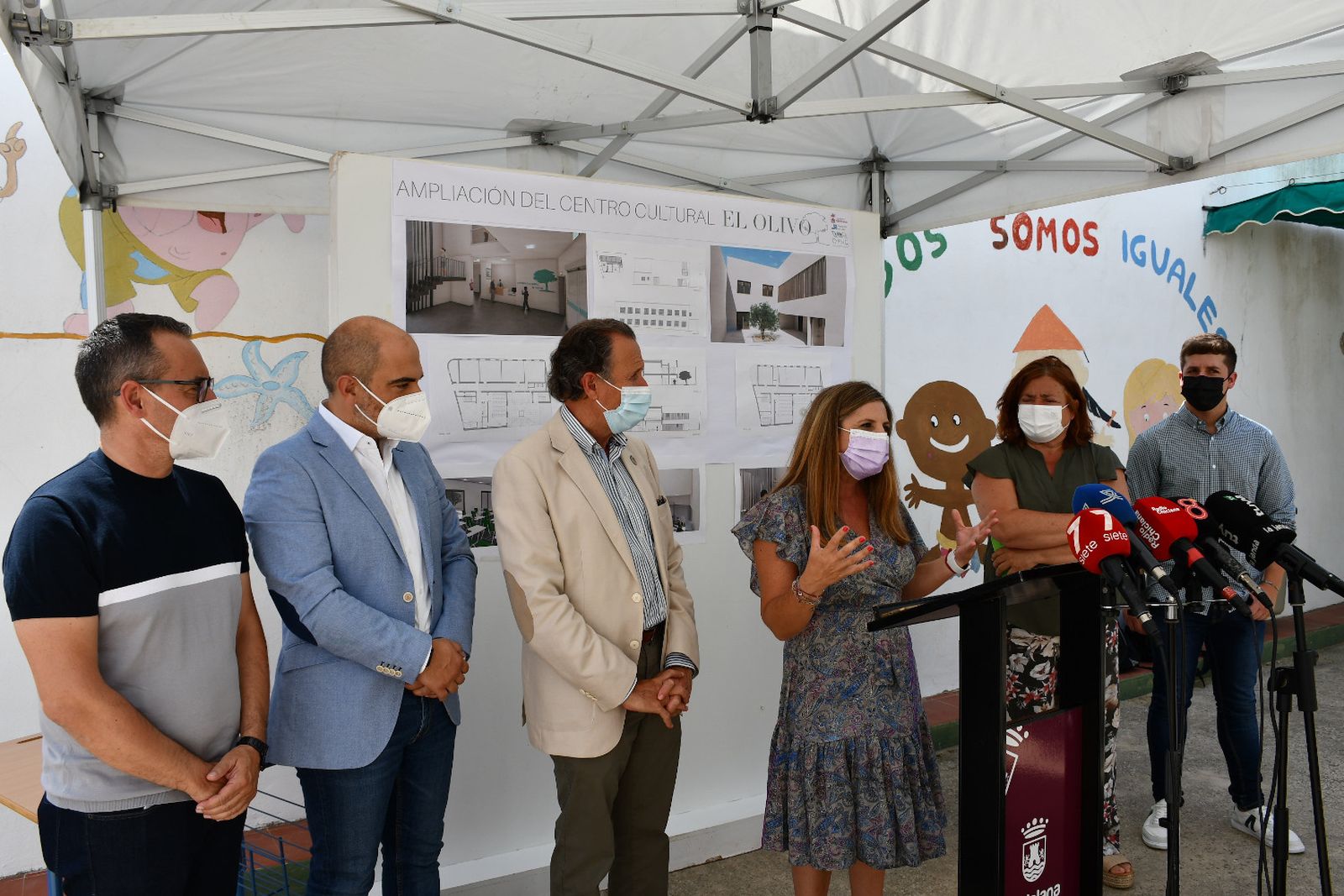 Presentación de la ampliación del Centro El Olivo de Chiclana, este jueves.