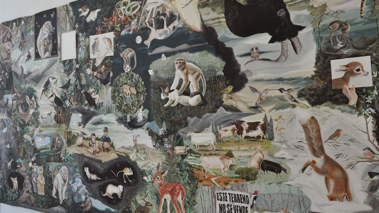 Vista general del lienzo, de dimensiones similares al célebre 'Mural' de Pollock.