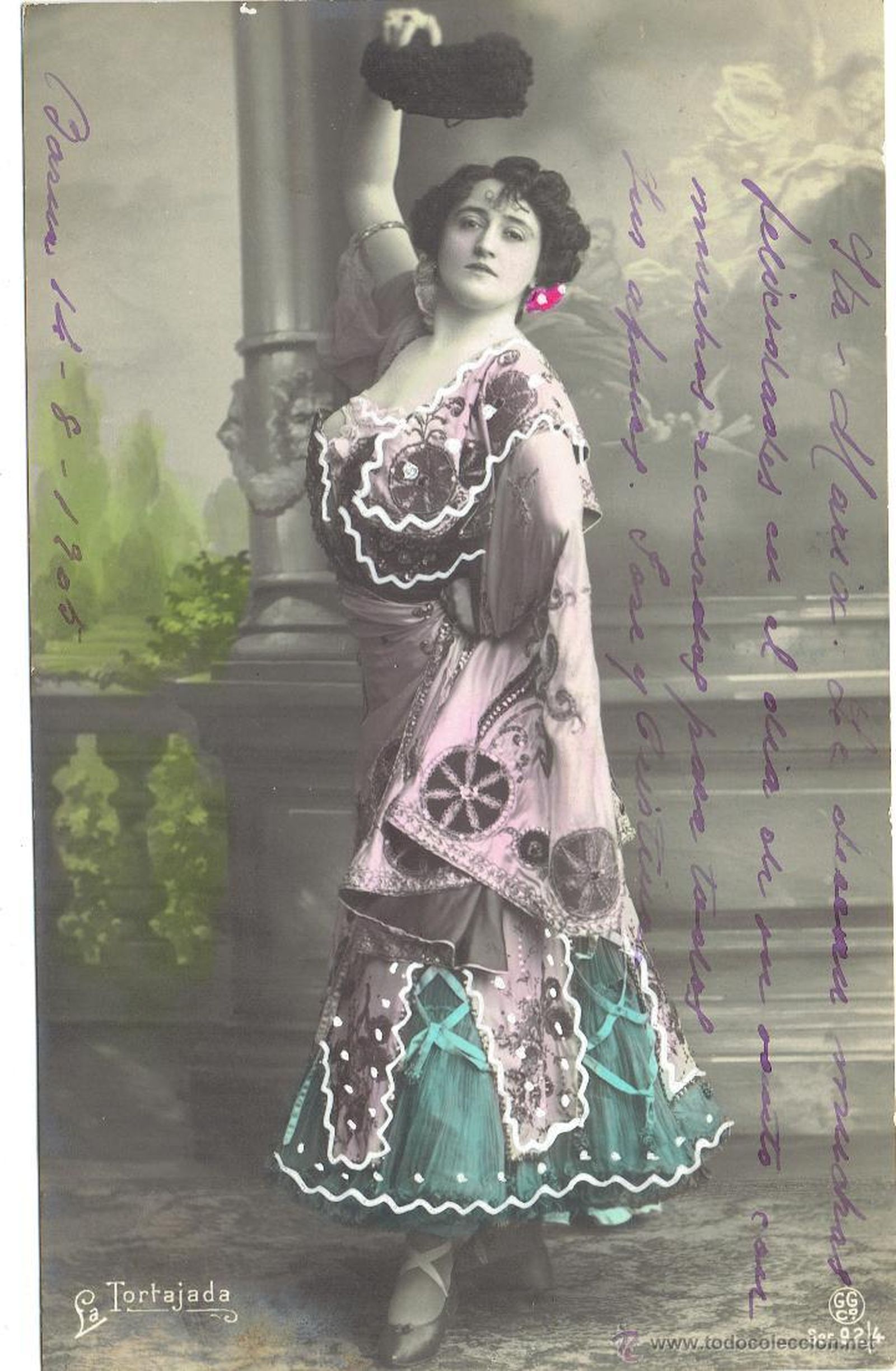 Una postal con la actriz Consuelo Tamayo como protagonista.