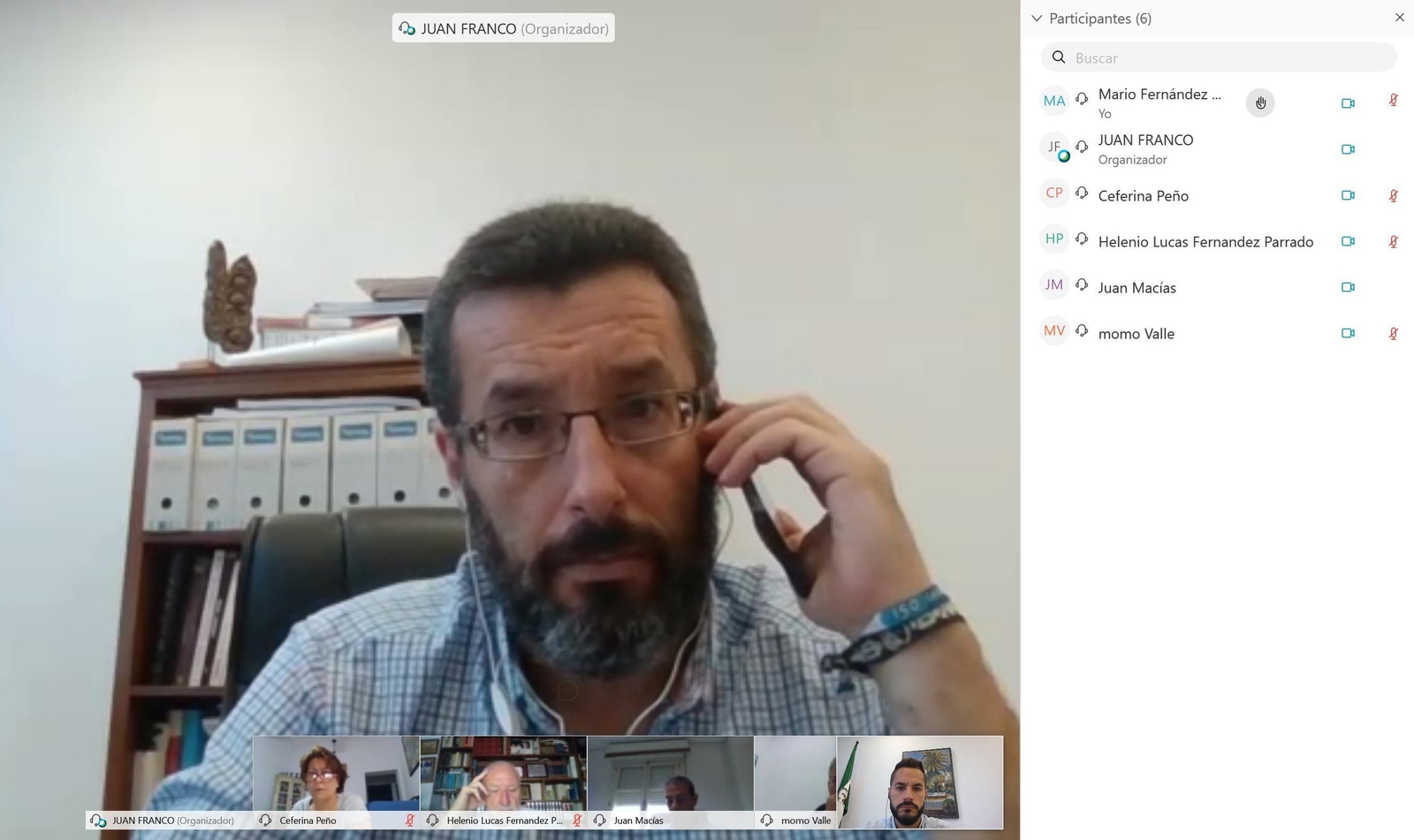 Juan Franco, en la reunión telemática de tenientes de alcalde.