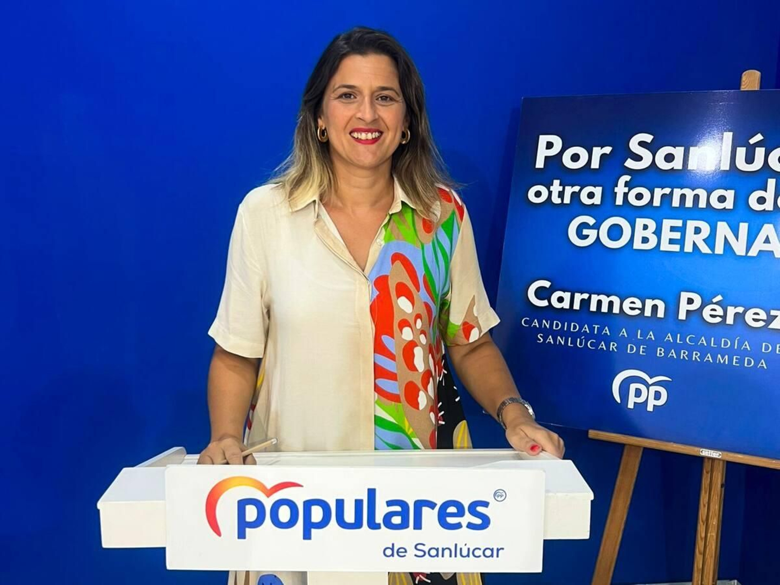 Carmen Pérez, portavoz del PP de Sanlúcar, en una foto de archivo.