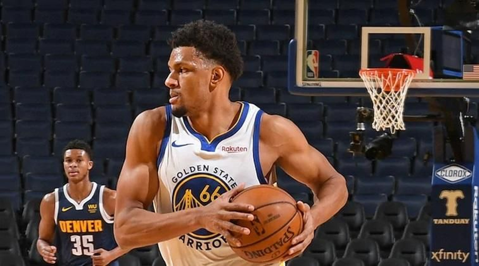 Axel Toupane, con los Warriors.