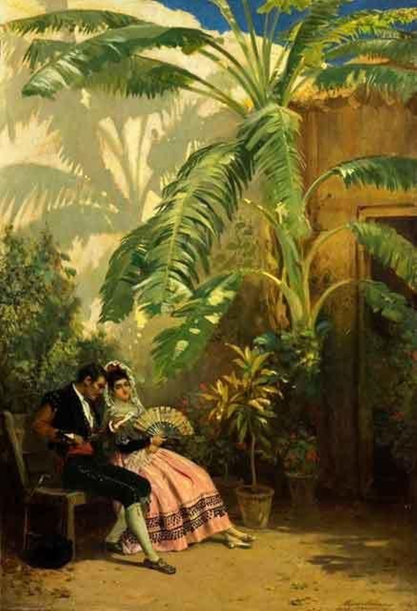 Detalle de una obra de 'La visión de España en la pintura Victoriana', en la Casa de la Provincia.