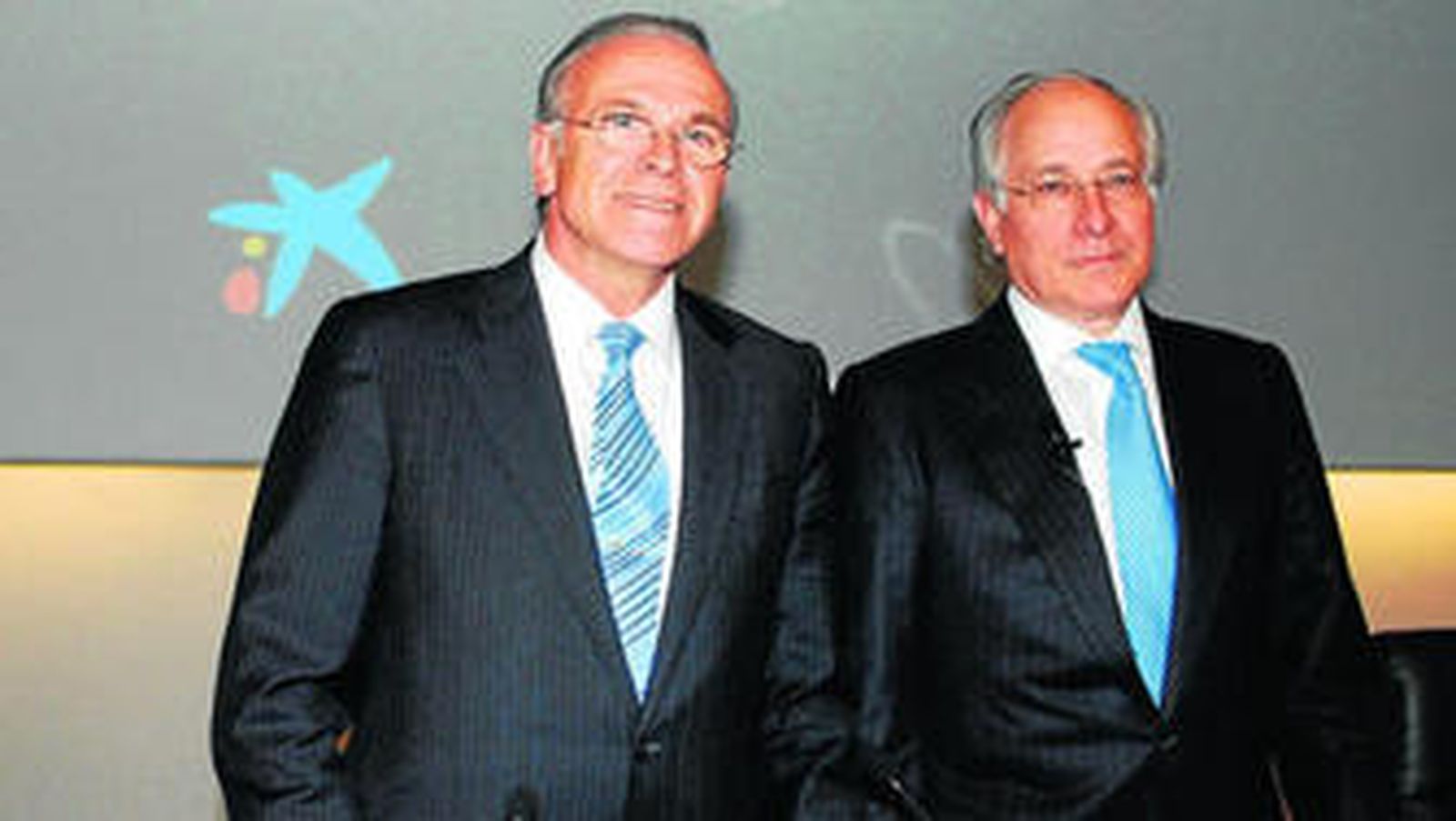 Isidro Fainé, presidente de Caixabank, y Juan María Nin, consejero delegado de la entidad.