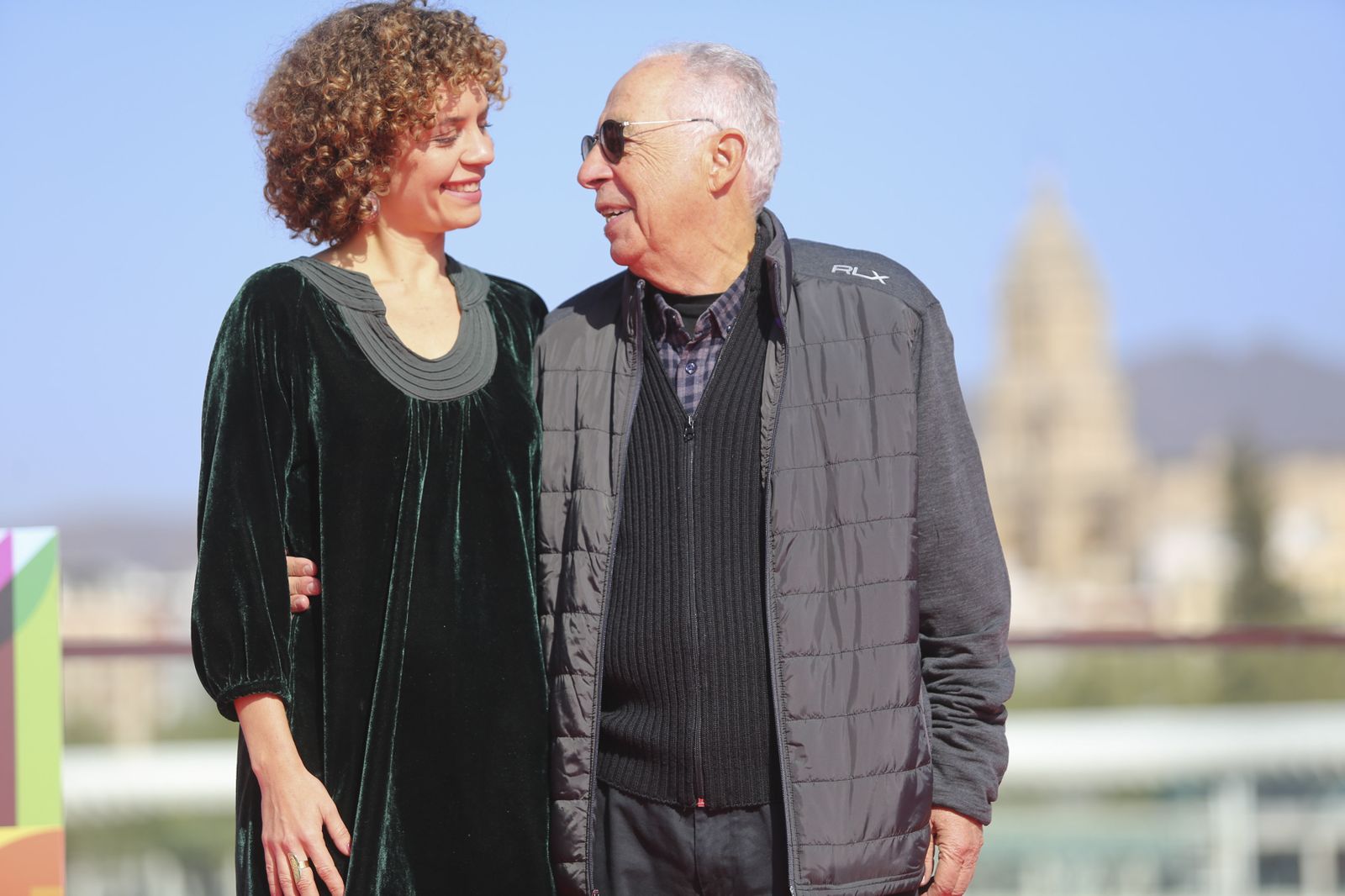 La actriz Marina Provenzzano y el productor Luis Galvao Téllez en Málaga.