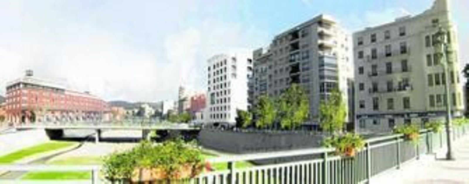 Recreación del Hotel de Moneo, en Hoyo de Esparteros, vista desde el puente de Tetuán.