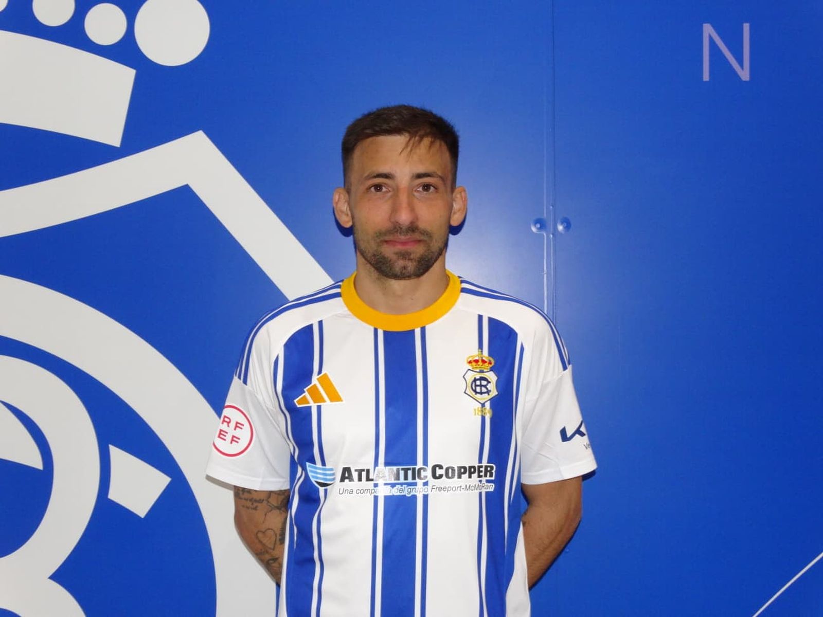 Aitor García, en su presentación como jugador del Recre.