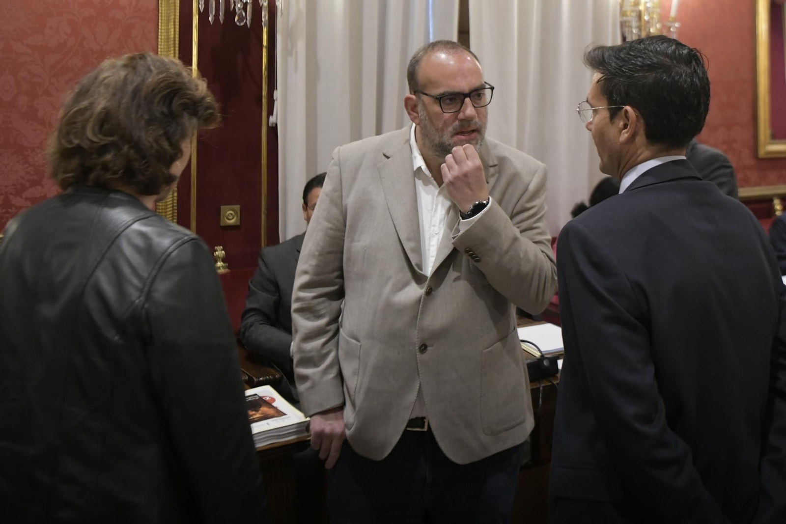 Paco Puentedura y Paco Cuenca, en el salón de Plenos del Ayuntamiento en imagen de archivo.