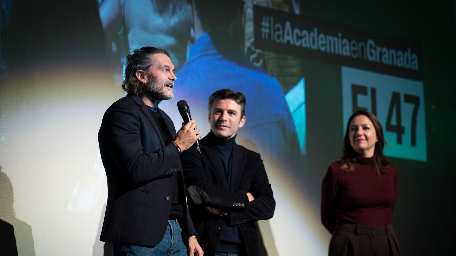 Proyección de la película 'El 47' con Salva Reina en el teatro Isabel la Católica de Granada.