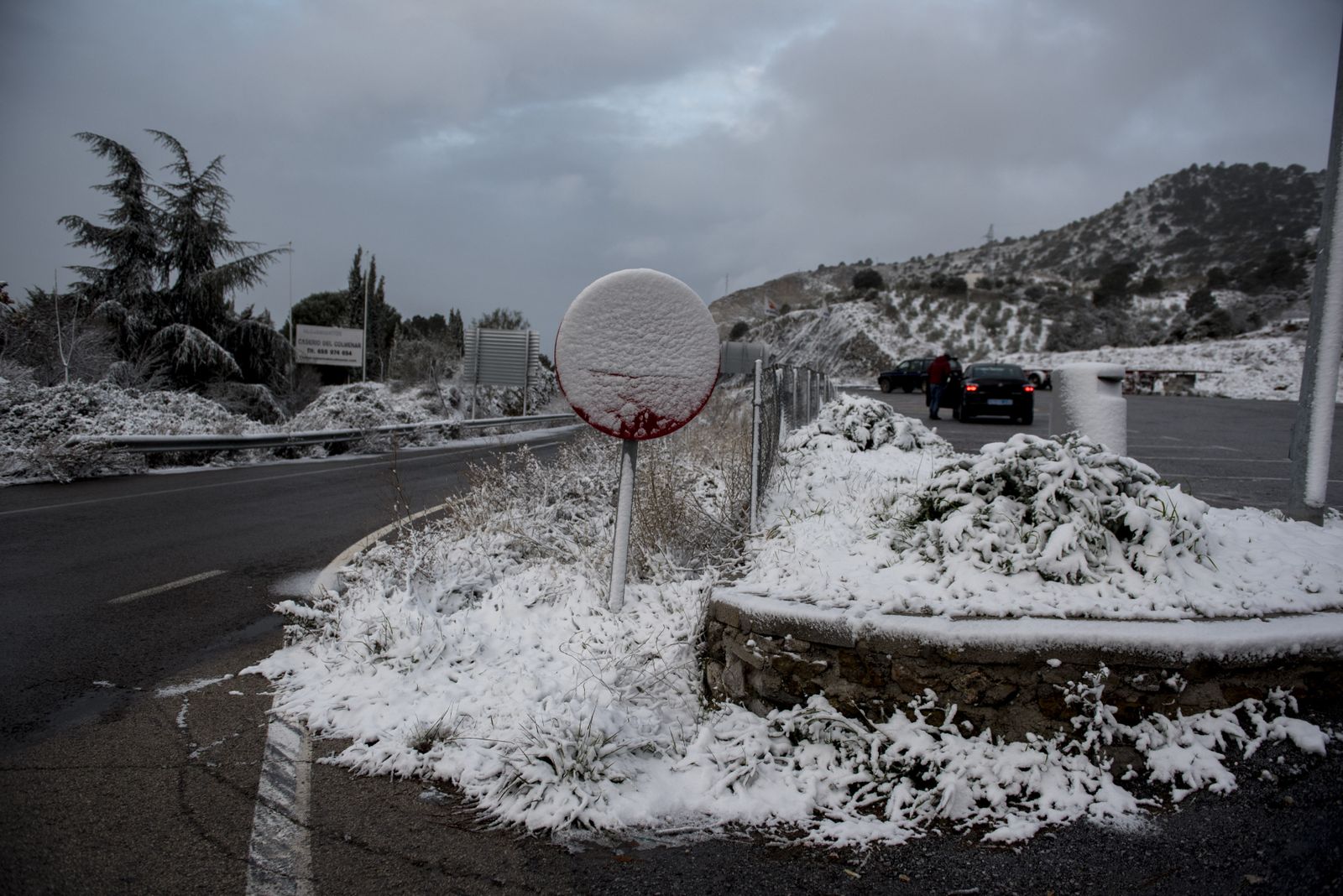 Imágenes de las carreteras cortadas en Granada por la borrasca Gloria