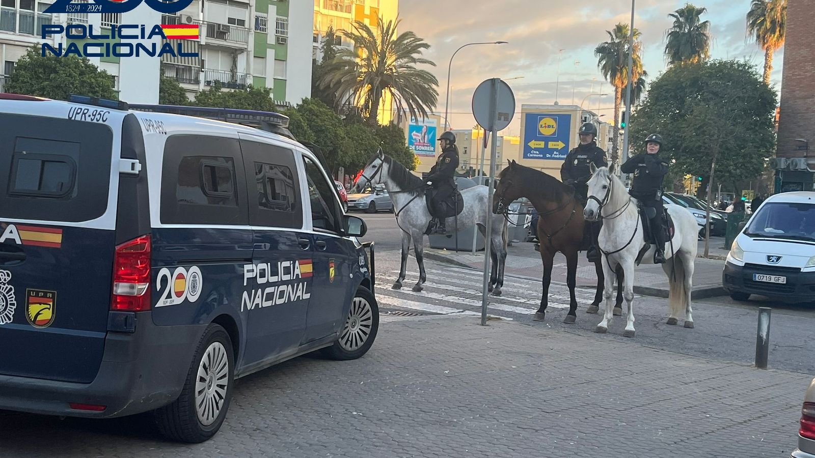 Una imagen del amplio despliegue policial desarrollado en la zona del Cerezo.