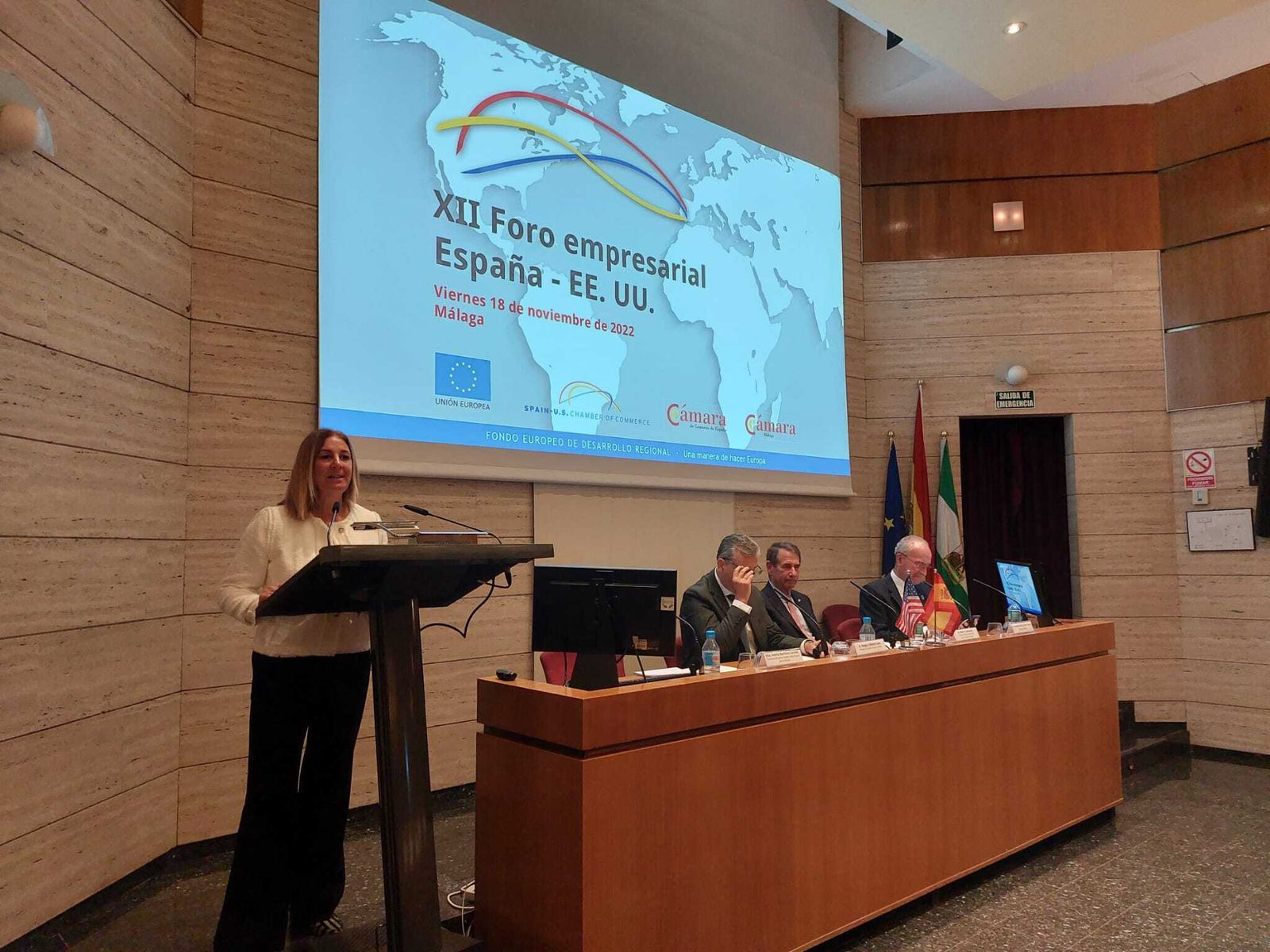 Inauguración del XII Foro España-EEUU celebrado en Málaga, organizado por la Cámara de Comercio de España.