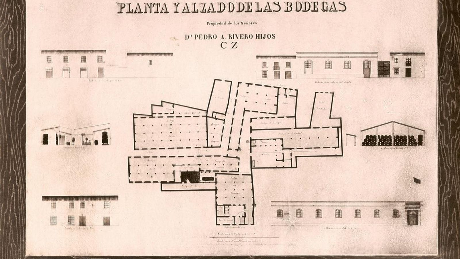 Plano de las bodegas originarias de la firma J.M. Rivero.
