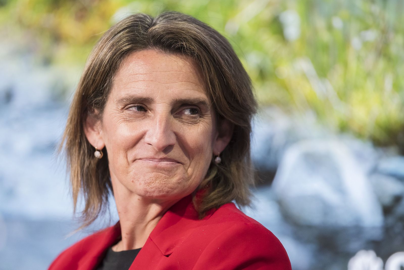 Teresa Ribera, ministra para la Transición Ecológica, en Davos.