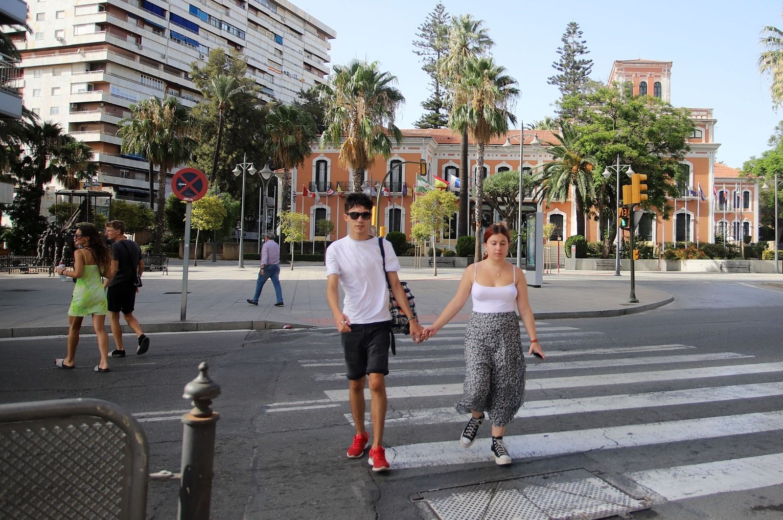 Una imagen del día en las calles de Huelva