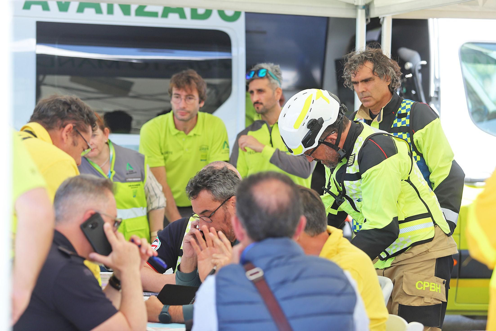 Imágenes del simulacro de incendio forestal que la Junta organiza en Aljaraque