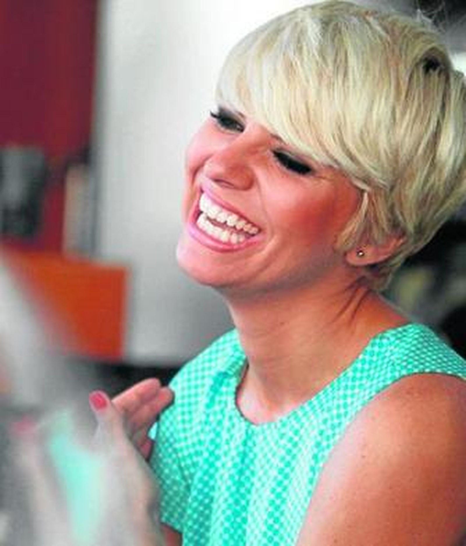 La cantante Pasión Vega, ayer, en un momento de la entrevista.