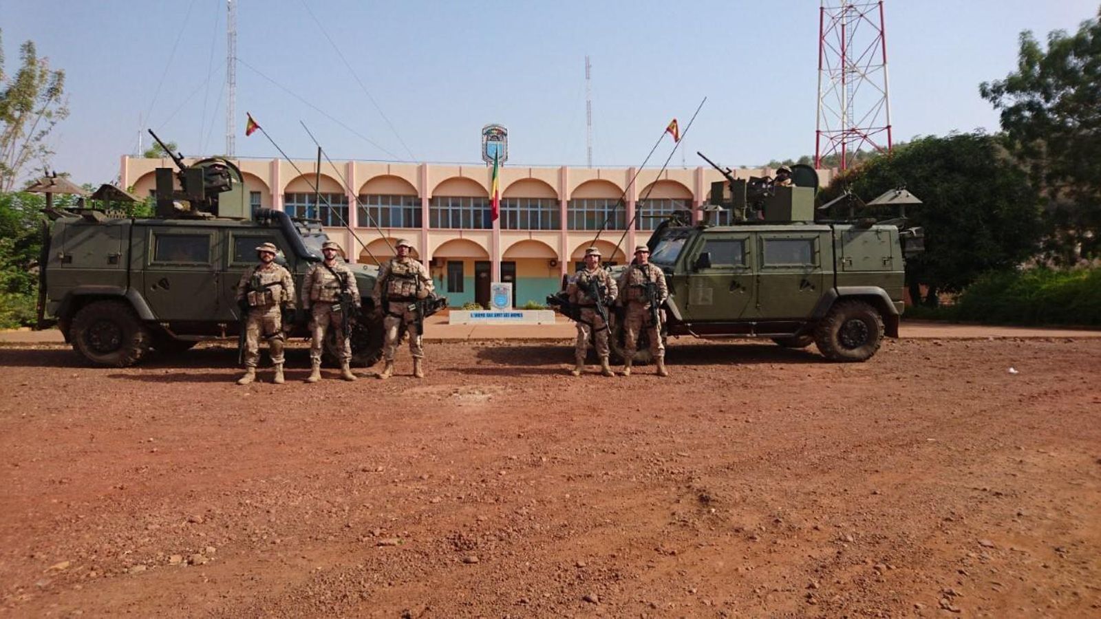 Infantes de marina en la base de Koulikoro.