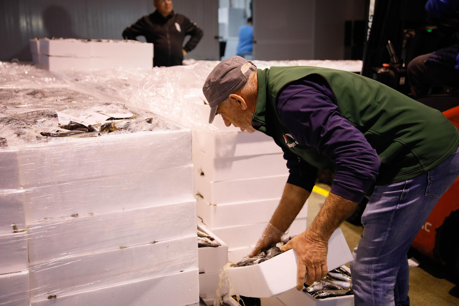 Te contamos en imágenes como ha sido la descarga de las traiñas en la lonja de Almería