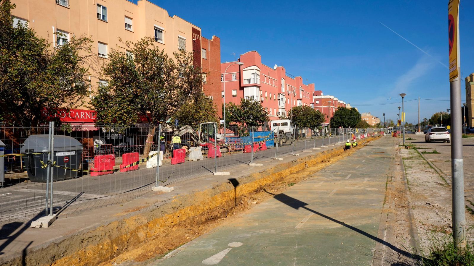 Obras del Metro en Pino Montano.