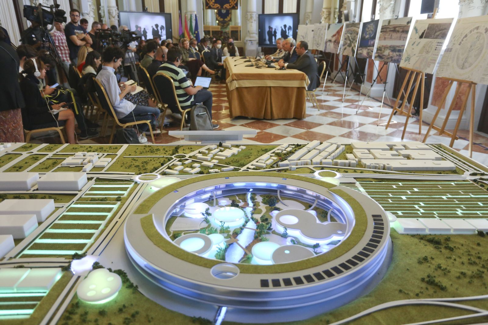 Maqueta del recinto de la Expo de Málaga 2027