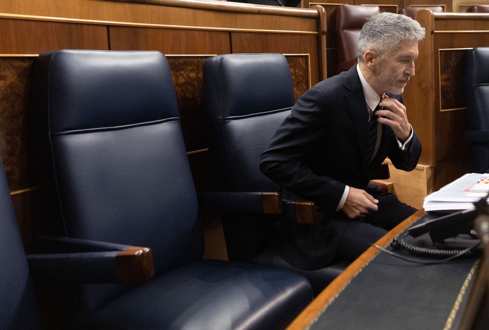 El ministro del Interior durante una sesión de control al Gobierno en el Congreso de los Diputados.