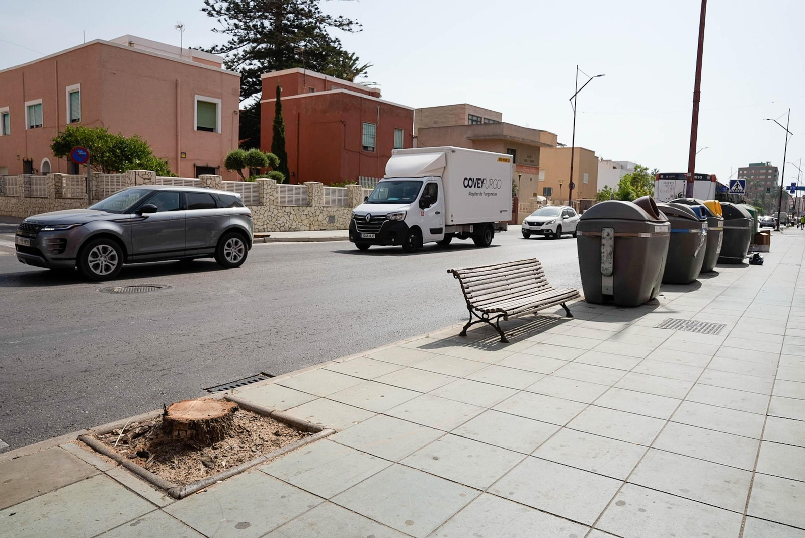 Completan la tala de palmeras de la avenida Cabo de Gata